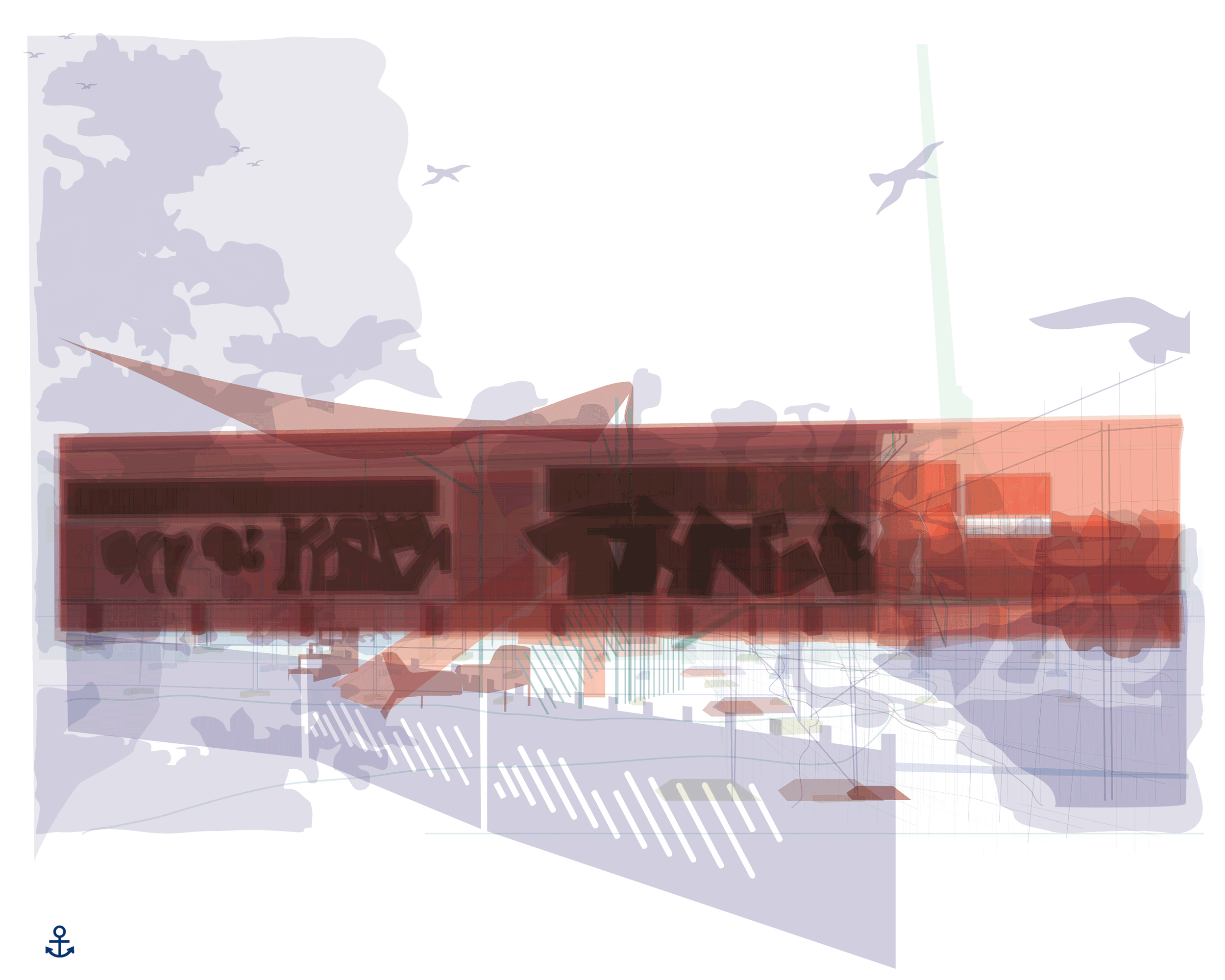 Abb. 4	Überlagerte Veränderungen auf dem Platz vor Halle 4 im Oberhafen, 2017–2021 (Eigene Darstellung)