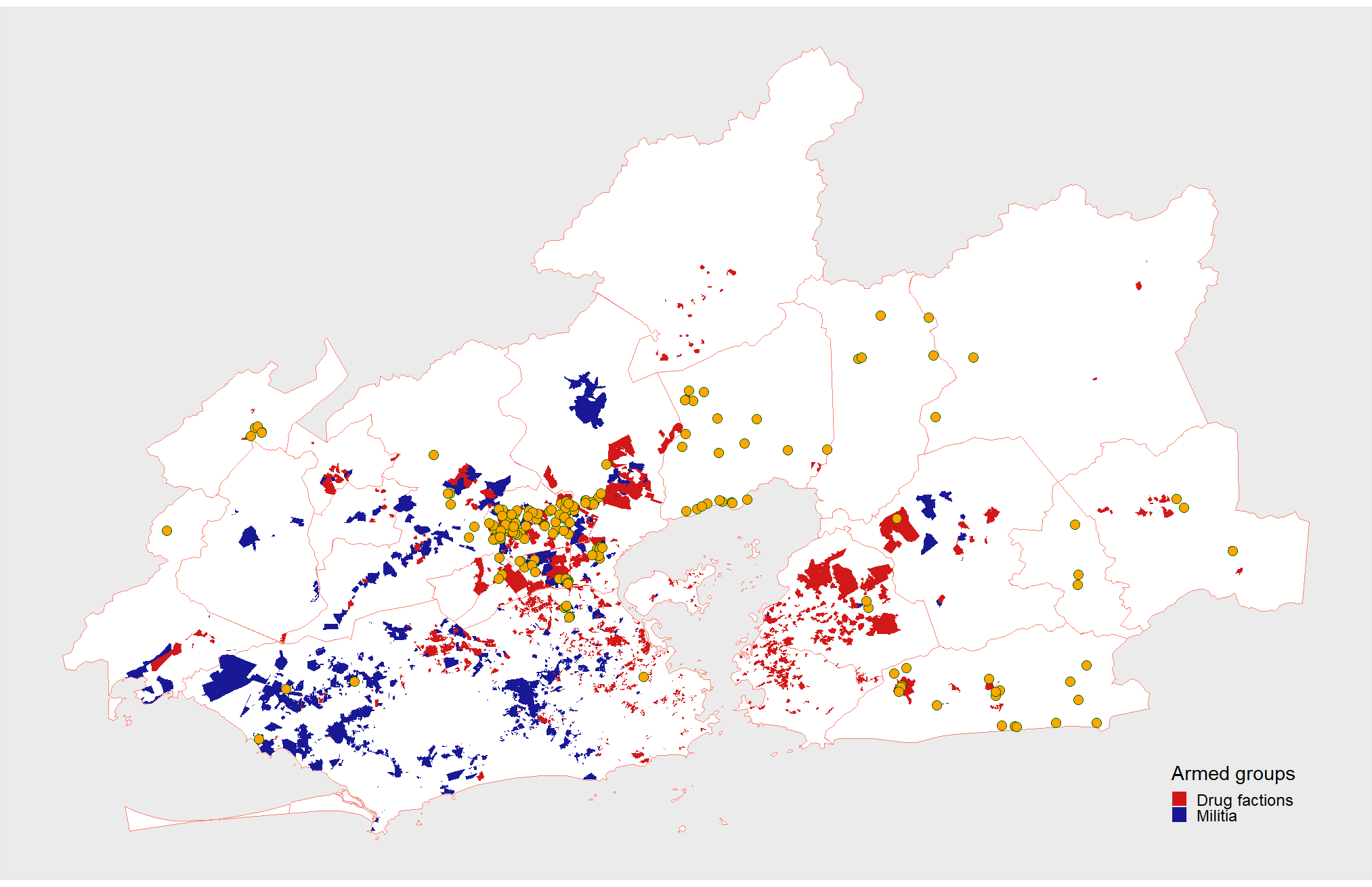 Abb. 3 </span>Wahllokale mit hoher Stimmenkonzentration in der MRRJ bei den Wahlen zum Parlament des Bundesstaats Rio de Janeiro 2018 (Quelle: eigene tabellarische Darstellung basierend auf Daten der TSE).